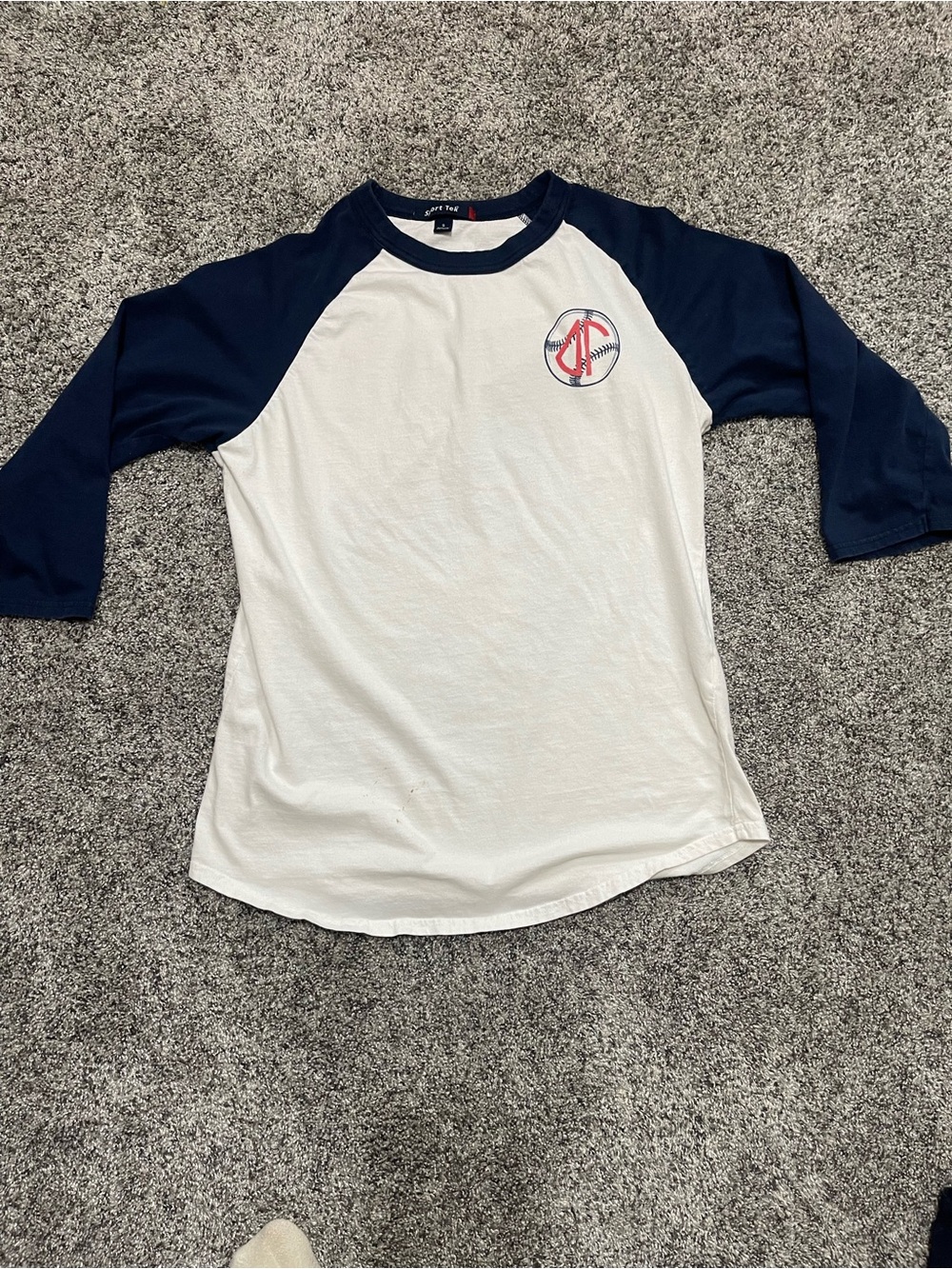 Kids Navy & White Raglan Baseball Tee